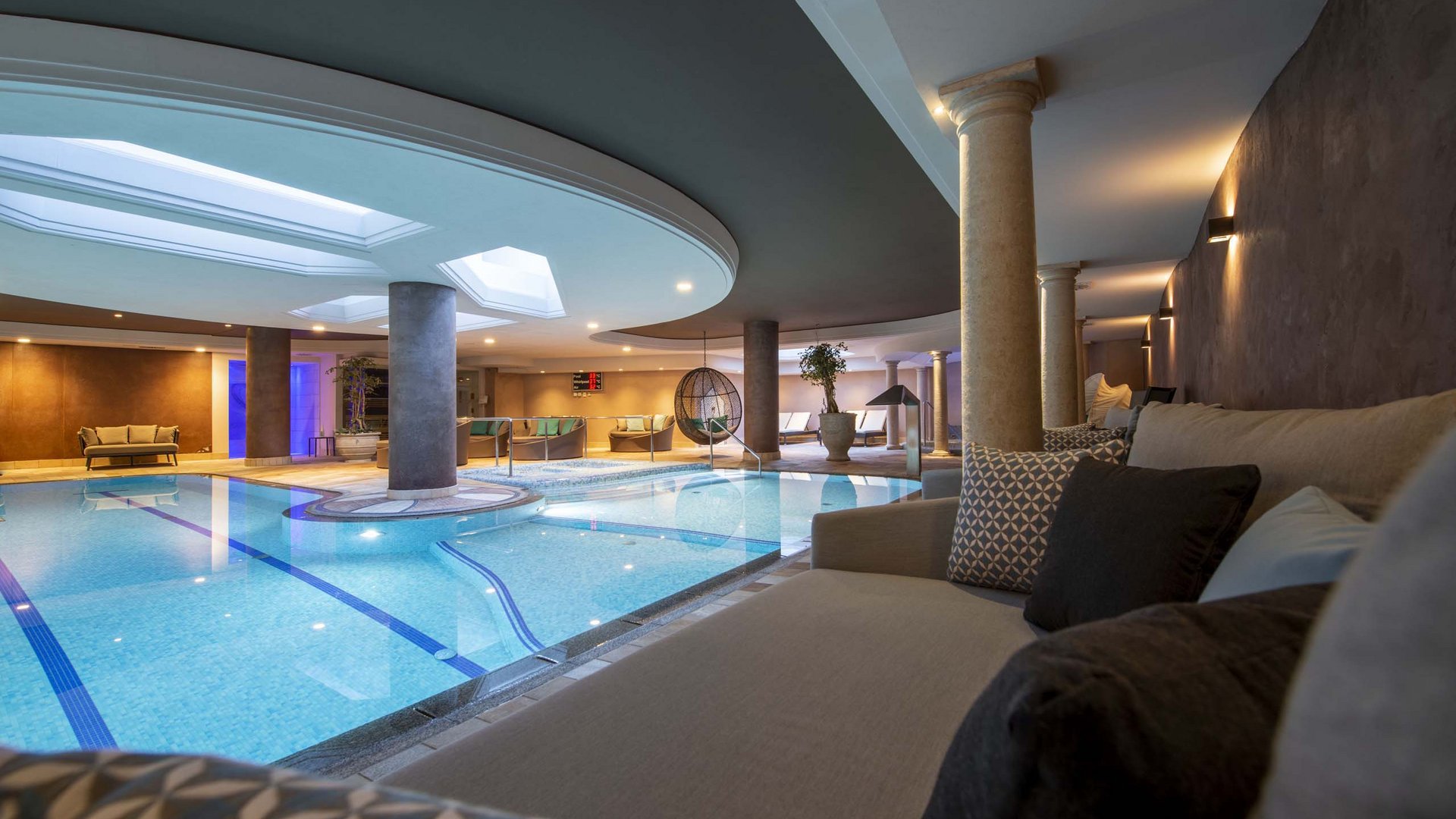 Indoor pool and family sauna